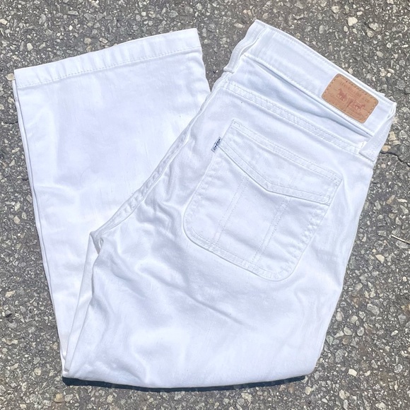 White Jean Levi’s cropped capris women’s size M 8 pants y2k - Picture 1 of 5